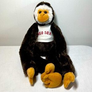 plush monkey stuffed vintage Baseball RED SOX Velcro hands Steven Smith